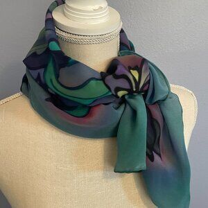 100% Silk Floral Scarf
